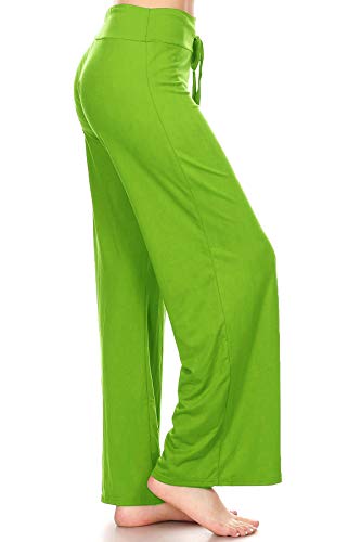 Image of Leggings Depot Women's Wide Leg Drawstring Pajama Pants for Lounge, Sleep | Soft, Breathable Poly-Span, Drawstring Waist, Comfy, Casual, Yoga, Everyday