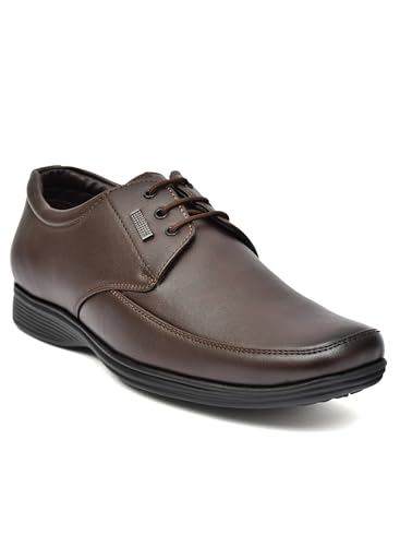 Image of Men's Premium Synthetic Leather Formal Derby Shoes | Ultra-Lightweight Airmix Sole Lace-Up Office Wear