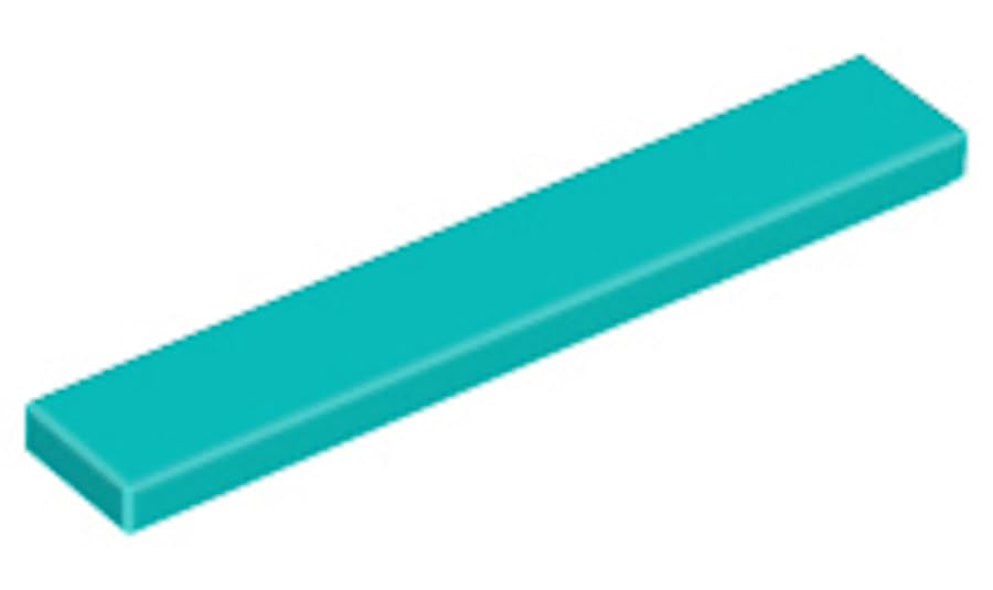 LEGO Tile 1 x 6, Part Number 6636 (Dark Turquoise, 5, Bricks) — image 1