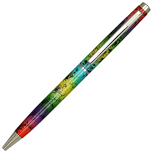 Image of Lanier 4G Ballpoint Pen - Shiny Chrome Ring & Parts with Medium Tip 0.7mm Cross Style Refill (with Accents - White or Black or Purple or Pink)