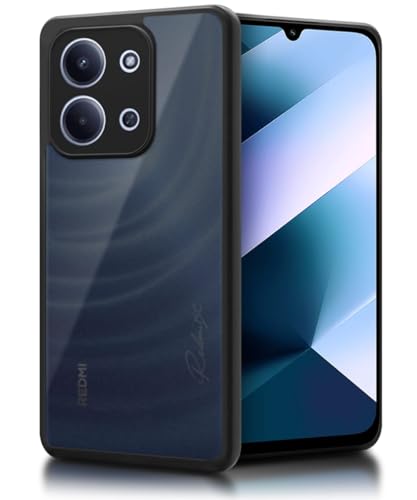 Image of WOW IMAGINE Translucent Hybrid Back Case Cover for Mi Redmi 15C 5G | Poco C85 5G 2025 Smoked Matte Back | Shock Proof 360 Degree Protection | Protective Hard Case - Matte Black