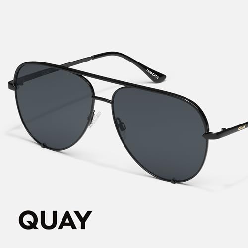Image of QUAY High Key Extra Large Polarized Unisex Aviator Sunglasses, UV Protection, Oversized Accessories for On The Go Lifestyle