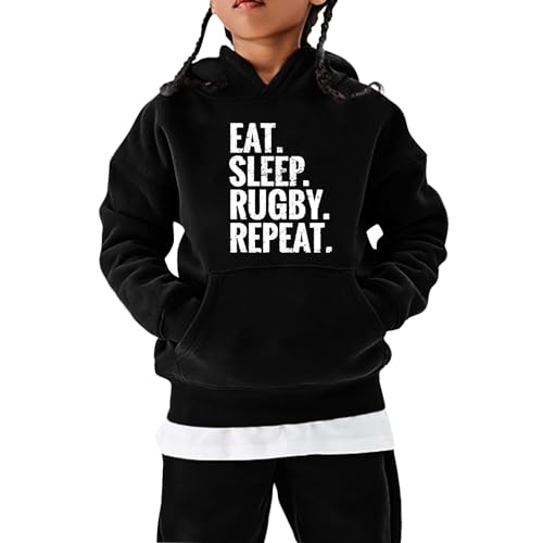 Boys' Crew Sweatshirt Football Fans Sports Gift Sweatshirt Vintage Rugby Player Sports Retro Pocket Athletic