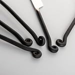 20pc Matte Black Cutlery Set, Forged 18/10 Stainless Steel | Hand-bent treble clef handle, forged matte black oxidation, won't peel/chip,18/10 SS, 20pc set 4, DW safe, 15yr warranty
