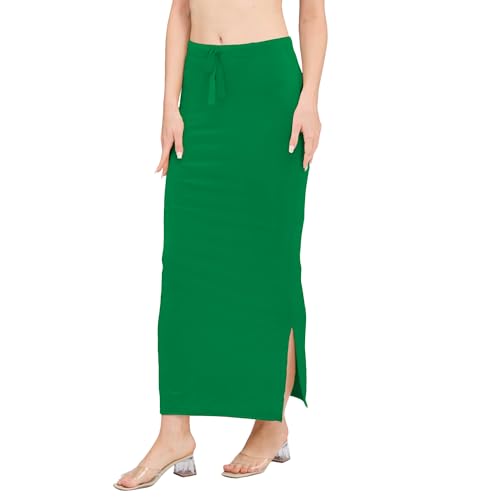 Image of DESI GIRL Satin Shimmer Stretchable Saree Shapewear Petticoat with Drawstring for Women | Mermaid fit Saree Petticoat with Side Slit for Easy Movement | Saree Shaper | Long inskirt