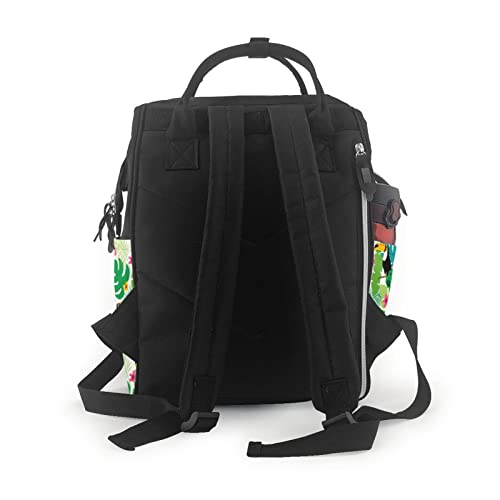 Sac à dos décontracté toucans imprimé multicolore grand ordinateur