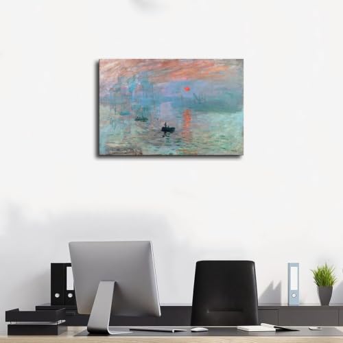 Impression Sunrise par Claude Monet : impression sur toile 30x45 cm