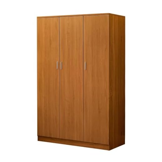 Panana 3 Door Wardrobe with Hanging Rail, 6 Shelves Storage Cupboard Closet, Triple Wardrobe for Bedroom Furniture (Brown)