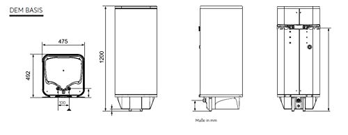 AEG Wandspeicher DEM 120 Basis, Warmwasserboiler 120 Liter, stufenlose Temperaturwahl, Schnellaufheiztaste, 230 V mit Stecker, VDE geprüft, 234200