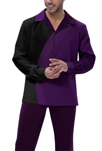 Men's Fashion 2 Piece Dress Loose Shirts Suits Button Down Casual Pants Wear Wedding Church Outfits S-5XL