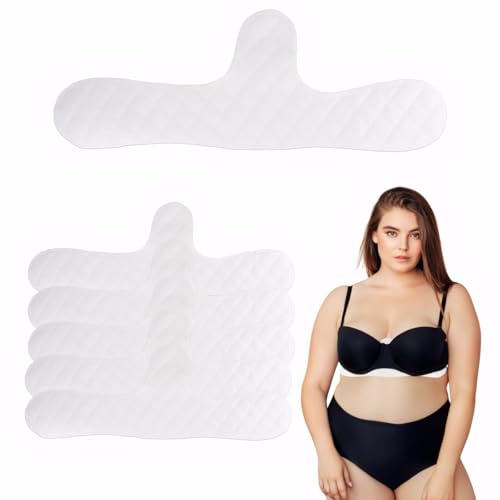 Women's Bra Sweat Pads 6 Pack, Cotton Absorbent Under Breast Sweat Pads, Reusable and Washable
