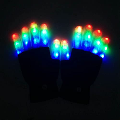 Newmind Luvas de LED que acendem, com 8 cores, luvas piscantes para festas escuras, brinquedos de pr