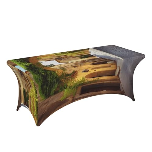 Nappe de table extensible élasthanne infroissable pour masquer les tables de buffet usées - 4