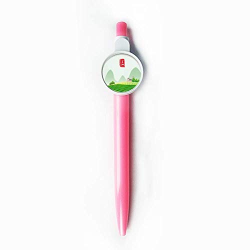 Stylo à bille rétractable bleu anti-taches et ergonomique motif grain circulaire d'inspiration zen