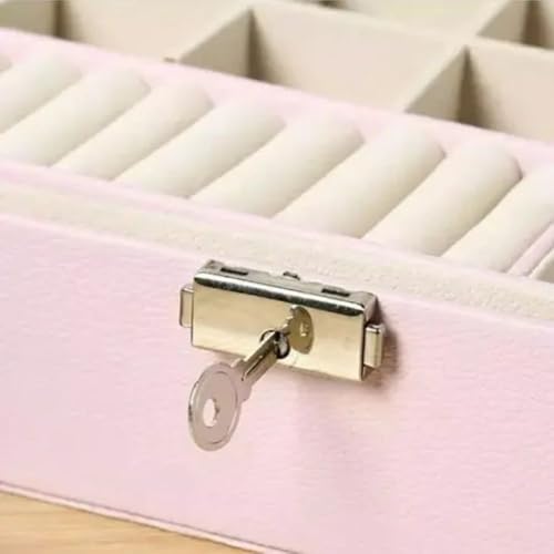 Caixa Organizadora de Jóias, Maleta Multiuso com Compartimentos para Bijuterias (ROSA)