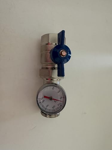 Manifold de PEX de 12 circuitos, 1/2 pulgada, incluye manómetros de temperatura, medidores de flujo, válvulas de cierre, manómetros de presión y temperatura y purgador automático de aire miniatura 7