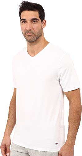 Tommy Hilfiger Klassischer V-Ausschnitt für Herren Multipack, Weiß (3 Stück), Klein – Ansicht 3
