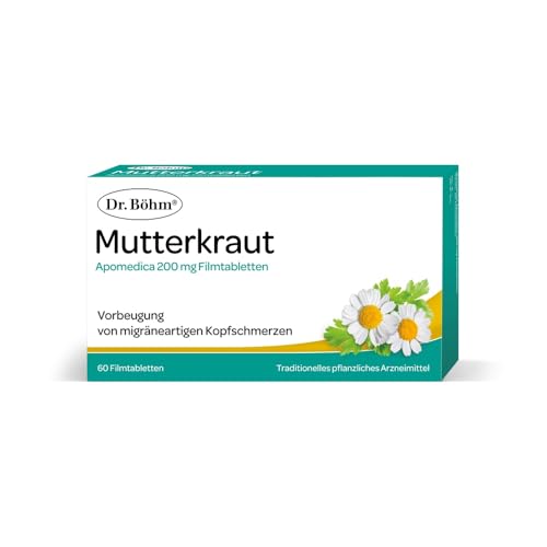 Dr. Böhm Mutterkraut 200 mg: Migräne-Kopfschmerz effektiv vorbeugen, pflanzliche Prophylaxe bei...
