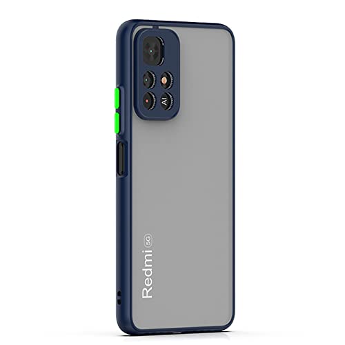 Image of Back Case Cover for Redmi Note 11T 5G Back Cover Shockproof Camera Protection Anti-Slip Grip PC TPU Smock Back Cover for Redmi Note 11T 5G (Blue)