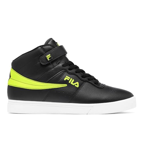 Image of Fila Men's Vulc 13 2D Sneaker, Black /White /Safety Yellow - 9