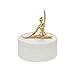 Balvi Caja joyero Ballerina Color Blanco y Dorado Mate Caja de cerámica para Joyas con Tapa y Figura en Forma de Bailarina Decorativa Porcelana 9,8 cm
