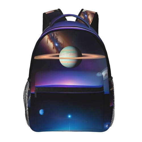 Sac à dos pour homme et femme PHAYAH Cosmic Saturne sac léger ordinateur décontracté