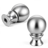 2 Packs Ball Lamp Finial Cap Knob for Lamp Shade Top Silver Finials Head Decoration 1/4-27 Inch Threaded Topper Ball Knob Lamps Shades Finials Cap for Table and Floor Lamps