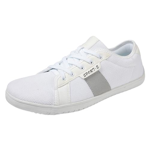 SRTUMEY Arch Support Road Running - Zapatillas unisex para primavera y otoño, cabeza ancha, ciclismo, volador, tela, escalada, senderismo, deportes, pareja, zapatos casuales para hombre, White, 39 1/3