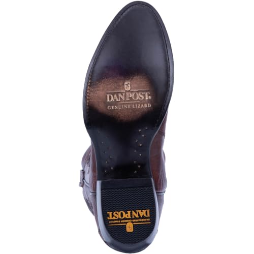 Image of Dan Post Mens Winston Lizard Embroidered Pull On Round Toe Dress Boots Mid Calf - Black
