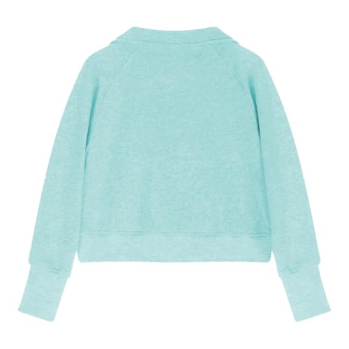 Cute Sweatshirts For Teen Girls Half Zipper Crop Pullover Hoodies With Thumb Hole Trendy Fall Clothes Outfits 5-14T3