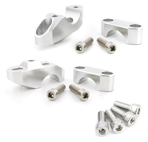 WERKFNKBNH Motorrad Lenker Riser Für Suzuki Für GSX-S1000 GX Für GSX-8S Für RMZ450 Für RMZ250 Für V Strom 800 SE/1050 XT/1000 Lenker Bar Riser Motorrad(Silber)