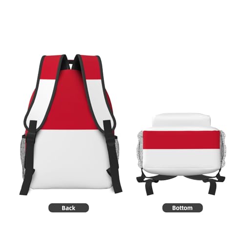 Sac à dos pour ordinateur portable drapeau Monaco noir taille unique pour le travail - 3