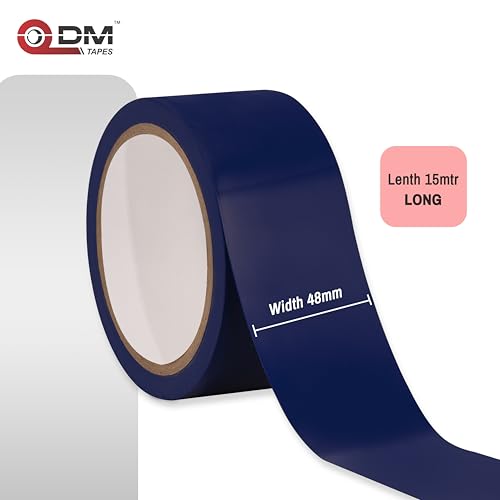 Image of DM TAPES Floor Marking Tape for Safety | Self Adhesive Tape | Multipurpose Marking Tape, for Warehouses and Commercial Use | (Blue)