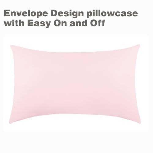 EVERYDAY KIDS 4 Piece Toddler Bedding Set - Includes Comforter, Flat Sheet, Fitted Sheet and Reversible Pillowcase - Solid Pink