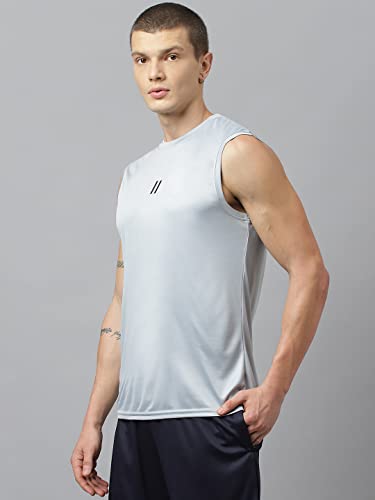Image of ATICX Men's Polyester Sports Sleeveless T Shirt - Gym Vest, Workout Sando, Training Tank Top, Cut Sleeves Quick Dry Tee for Running, Swimming, Badminton, Fitness & Sports