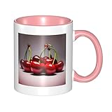 XZDZWK Klassische Tasse mit chilenischen Kirschen, stilvoll, langlebig und rosa, lichtbeständig, geeignet für Zuhause, Büro und Restaurant