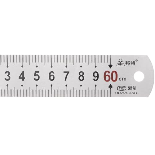 Règle en acier inoxydable 60 cm outil de mesure en métal de 1 mm pour école et couture