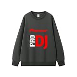 Wondi Pullover Hombre Pro DJ, Moda Urbana Sudadera, Sudadera Mujer sin Capucha, Ropa(Grey,XS)