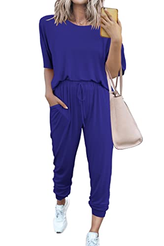 PRETTYGARDEN Women's Two Piece Sets 2025 Summer Spring Jogger Pants Travel Vacation Lounge Outfits Airplane Matching Clothes