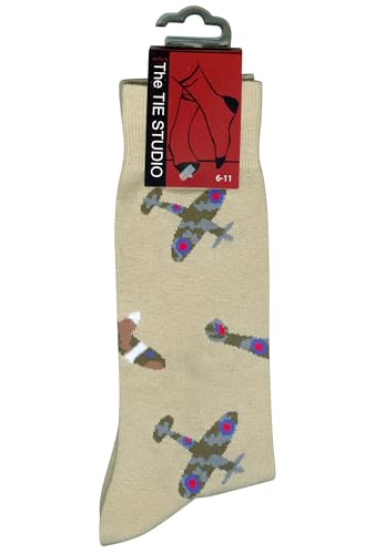 The Tie Studio Spitfire Socks Cotton Rich Mens Novelty Socks UK Size 6-11