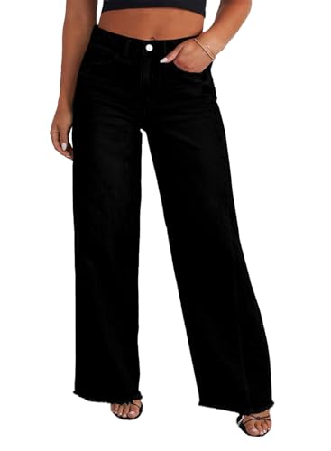 Eytino Women's Plus Size Wide Leg Jeans with High Waist