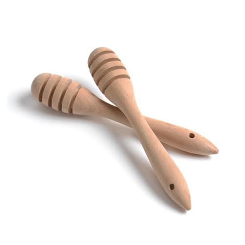 Unomor Wooden Honey Stirring Rod Honey Dipper Sticks Wooden Honey Dippers Honey Jar Sticks Honey Muddler re-usable