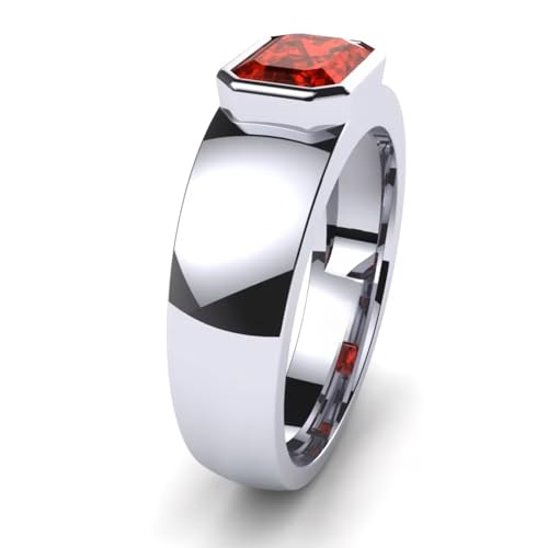 Yoaiyojia Ruby Rings For Men 925 Sterling Silver 10K 14K 18K Gold Red Ring For Men Signet Band Ring Size6-14 thumb #2