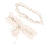 KOMBIUDA 1 Satz Elastisches Spitzen Strumpfband für Braut Beige Dehnbares Beinstraffer Accessoire für Hochzeiten und Besondere Anlässe