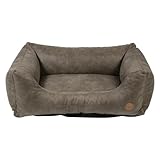 JACK AND VANILLA – JV Classy Hundesofa – Robuster und bequemer Schlafkorb für Hunde – Ähnliches Leder, Farbe Stein, L, 100 x 70 x 27 cm