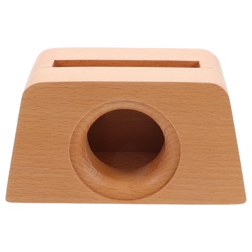 jojofuny Handy Lautsprecher Ständer aus Holz - Passiver Klangverstärker in Trapezform - Natürliche Handy Halterung & Soundverstärker für Schreibtisch und Büro