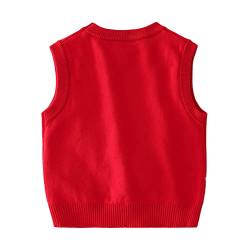 Mud Kingdom Little Girls Boys Sweater Vest Christmas Reindeer Gift Ribbed Vintage2