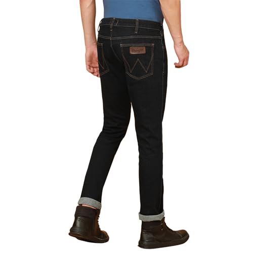 Image of Wrangler Men's Blue Fitted Fit Low Rise Jeans
