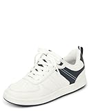 The Children's Place,Boys Everyday Casual Lace Up Sneakers,White Low Top,Big Kid,2