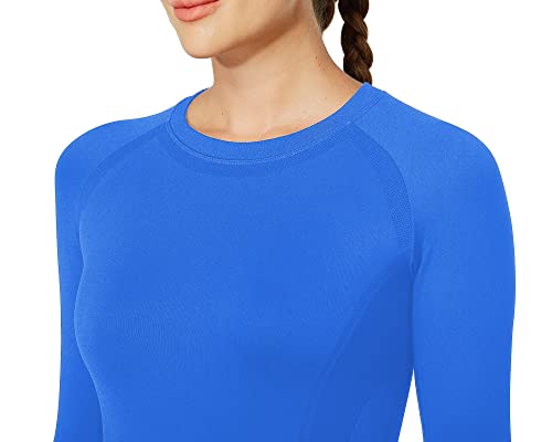 MathCat Long Sleeve Workout Tops for Women, Seamless Yoga Running Tops Breathable Athletic Shirts 3 Pack3